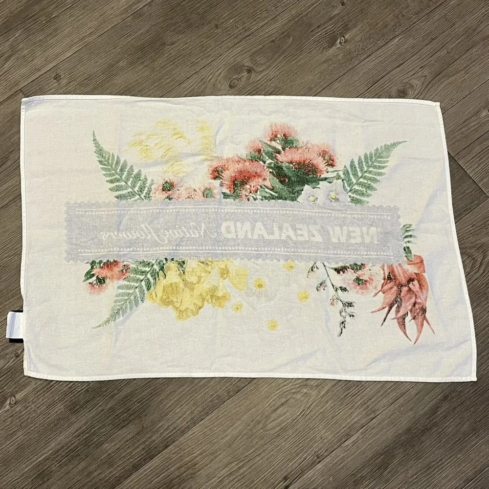 Slice Of Heaven New Zealand Souvenir Hand Towel Native Flowers
